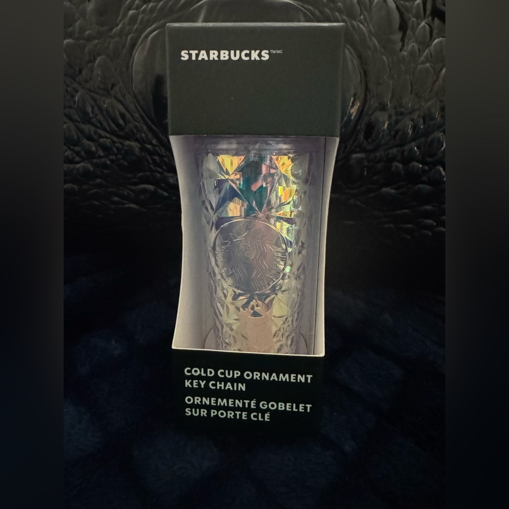 2023 Starbucks Holiday Iridescent Diamond Cold Cup Keychain Christmas Ornament